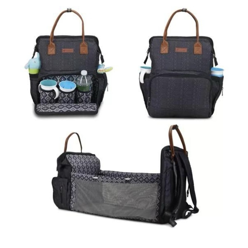 Monbebe Bolt Infant Diaper Bag Backpack With Bassinet Changing Station